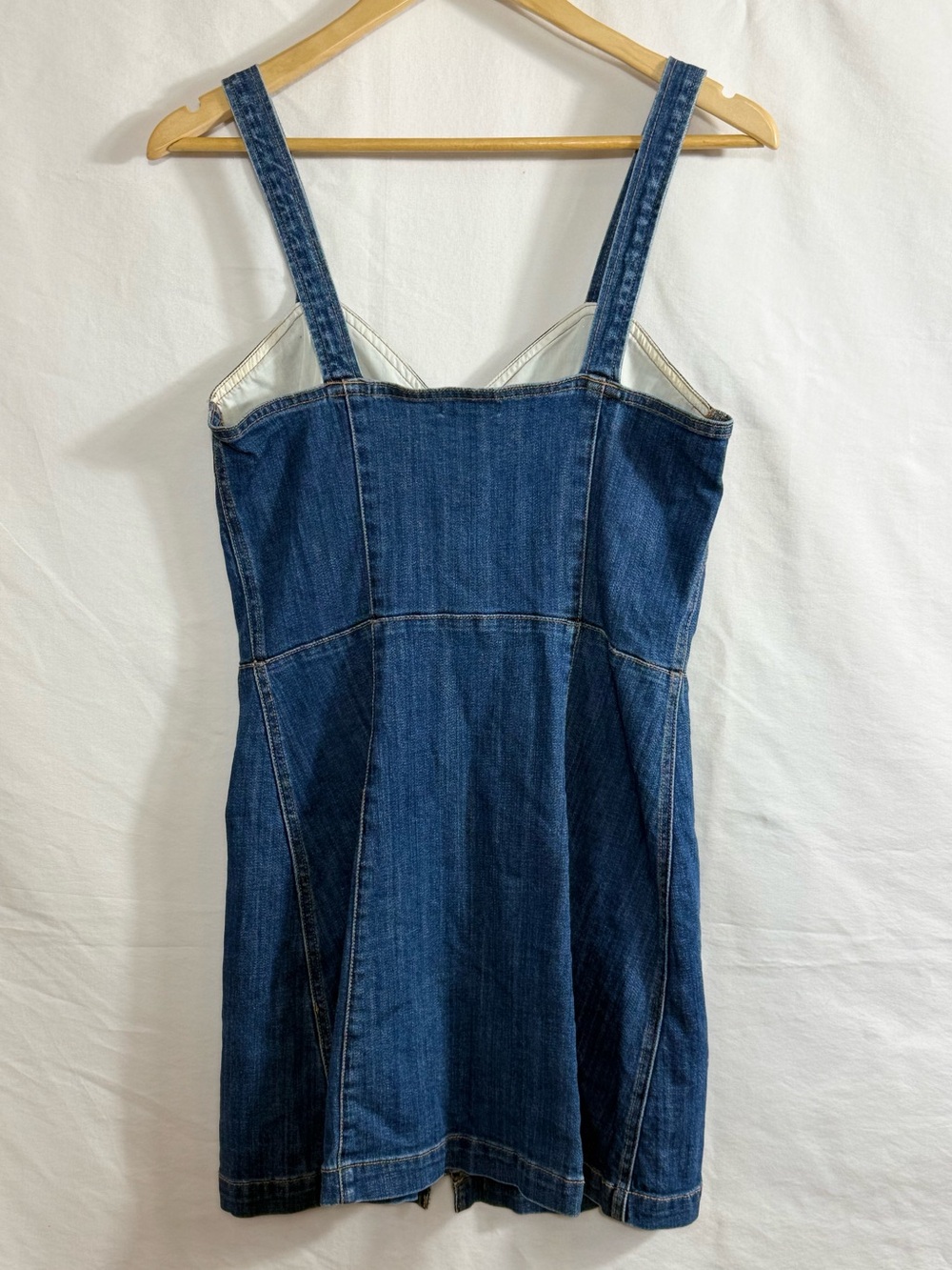 H&M Dark Blue Denim Mini Dress with Front Zip - Picture 3 of 3